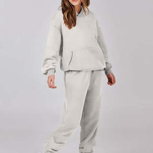 Pantalones Deportivos de Felpa Francesa de Algodón Extra Grandes, Transpirables, con Logotipo Personalizado, 360 Gsm, para Invierno, Dos Piezas, con Pedrería para Mujer - Product Image 3