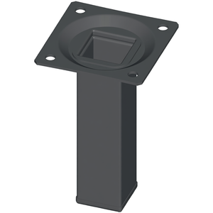 Pied de meuble Element System noir RAL 9005 25 x 25 mm hauteur 200 mm avec plaque à visser, lot de 4 - Product Image 3