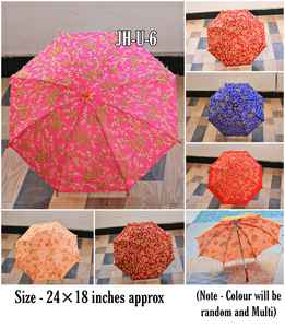 Parapluie de mariage indien, motif floral, décorations intérieures et extérieures, broderie, tissu en soie - Product Image 2