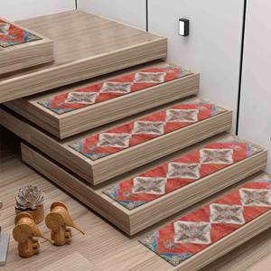 Stair <b>Step</b> Rug, Printed Rug: Blue, Red, Modern, Personalized, Gift, Easy Clean, Dining, <b>Machine</b> Washable, Cool - Product Image 2