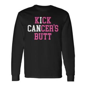 Maglietta promozionale a maniche lunghe I Can Kick Cancer's Butt Cancer Fighter - Product Image 1