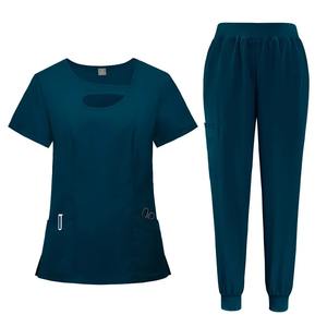 Uniforme d'hôpital de bonne qualité femmes vente en gros Logo sur mesure gommages uniforme d'infirmière clinique médicale - Product Image 6