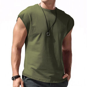 T-shirt sans manches pour hommes Sport Muscle débardeur solide blanc entraînement été t-shirt Gymwear t-shirts commande en gros 2023 - Product Image 4
