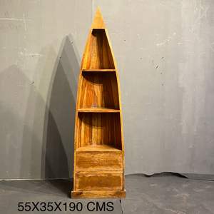 Étagère à livres de style bateau antique, meuble de rangement pliable industriel et rustique pour la maison, le bureau, le salon, la chambre à coucher, les hôtels - Product Image 5