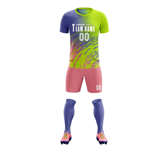 ชุดฟุตบอลแบบสั่งทำขายส่ง ระบายอากาศ แห้งเร็ว เสื้อและกางเกงขาสั้น ชุดยูนิฟอร์มฟุตบอลชาย รับผลิตแบบ OEM ODM - Product Image 3