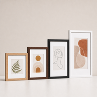 Cadre photo HuaJia, support mural ou de table, finition bois, plexiglas, format A4, design en bois de chêne, bois naturel, durable, cadre photo