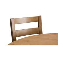 Ensemble de table à manger ronde en teck avec un aspect naturel, style patio, ensemble de restaurant comprenant des chaises et des coussins