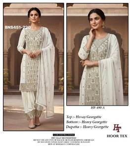 Salwar Kameez de qualité supérieure en Georgette avec des perles et des broderies, qualité d'exportation indienne, fabricant de mode féminine de Surat - Product Image 3