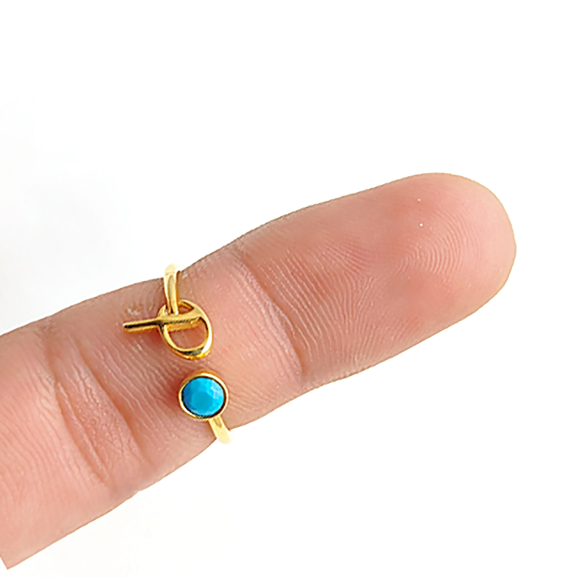 Lettre P Turquoise avec placage d'or