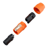 Connecteur d'alimentation CA robuste pour éclairage de scène extérieur, prise d'entrée IP65 orange résistante aux UV pour mur vidéo LED et audio