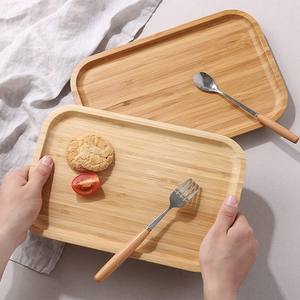 Assiettes à dîner en bois de bambou rondes biodégradables zéro déchet ensemble de plats de service pour buffet en bois naturel pour restaurant - Product Image 2