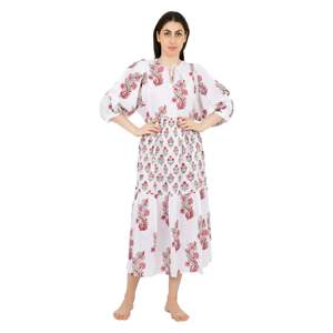 Boho Chic Pure Cotton Maxi <b>Dress</b> Elegant Bohemian <b>Elastic</b> Waist Soft Breathable Sustainable Clothing Perfect Gift for Her XS for - Product Image 1