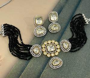 Traditional Gold-Plated Moissanite Jewelry Collection Luxury Ethnic Style <b>Choker</b> Necklace Earrings <b>Women</b> Girls Parties Weddings - Product Image 3