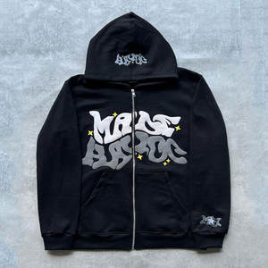 Fourniture d'usine de vêtements de sport surdimensionnés sweats à capuche imprimés bouffants basiques coton mélangé personnalisé respirant sweats à capuche imprimés bouffants pour hommes - Product Image 3