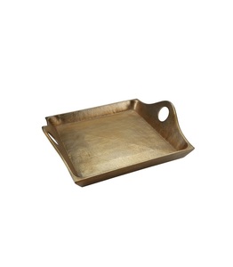 Elegante Bandeja Decorativa Antigua, Plato de Servir Metálico de Lujo para Centro de Mesa de Sala de Estar, Frutero de Metal Rústico Hecho a Mano - Product Image 1
