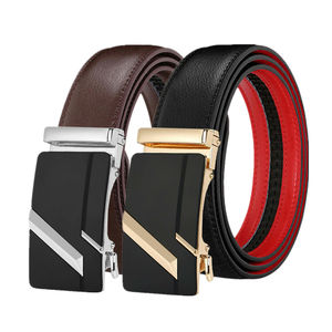 Nuevo cinturón de cuero de piel de vaca con hebilla de bloqueo automático de aleación informal para hombres, impermeable y transpirable - Product Image 1