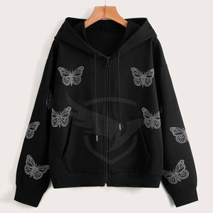 Private Label High Quality <b>Rhinestone</b> <b>Hoodies</b> Bulk Quantity <b>Rhinestone</b> <b>Hoodies</b> Cotton Made Customized <b>Rhinestone</b> <b>Hoodies</b> - Product Image 1