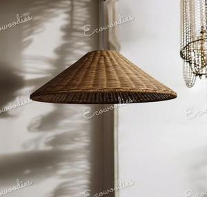 Lustre en rotin d'osier de conception d'art créatif Lampe pendante faite à la main Lampe en osier tissée de chambre à coucher d'art créatif - Product Image 4