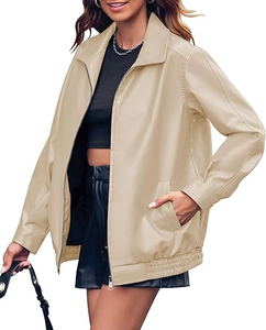 Vente chaude printemps longue veste en cuir Faux & Eco pour femmes hiver grande taille Style dames vêtements d'extérieur en cuir chez Nurak en 2025 - Product Image 1