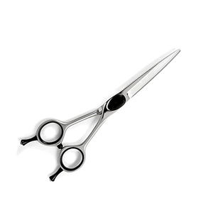 สกรูสแตนเลสสำหรับร้านเสริมสวยพร้อมที่วางนิ้วสองชั้นกรรไกรจัดแต่งทรงผมสีดำแบบปรับได้ - Product Image 2