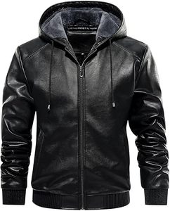 Veste en faux cuir coupe ajustée pour homme élégant en noir Design classique pour un look intemporel à prix abordable - Product Image 5