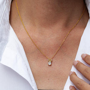 Collier pendentif tendance en argent sterling 925 avec nœud papillon, moissanite certifiée 2 carats, couleur D, bijoux en forme de larme pour femmes - Product Image 6