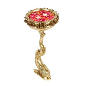 Diseño de pescado de diseñador Color dorado Heavy Duty Barato al por mayor Latón Urli Superventas Decorativo Hecho a mano Metal Urli - Product Image 5