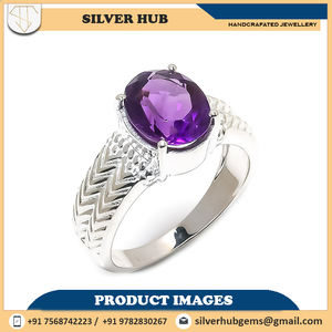 Venta al por mayor de piedras preciosas de amatista natural 925 anillos finos de plata esterlina sólida boda perfecta regalo de San Valentín para novia - Product Image 2