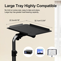 Support de projecteur de sol HTP 2026 en métal de haute qualité, réglable, dissimulé, pour canapé-lit, rotation à 360 degrés, noir, charge 10 kg