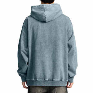 New Style Acid Wash Hoodies For Men Custom Printing Logo Acid Wash Hoodies Basics Cotton Blended Plus Size Men Acid Wash Hoodie - Product Image 4