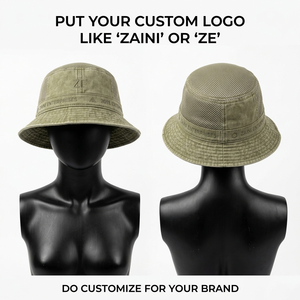 Casquette Bob Réversible en Polyester Premium 240 GSM Bleu Gris Multi-Panneaux avec Logo Personnalisé Imprimé – Idéale pour l'Extérieur et la Mode - Product Image 1