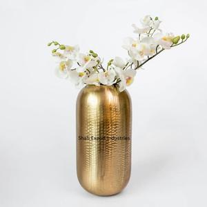 Florero de Metal de último diseño, acabado martillado en oro para boda y decoración del hogar, decoración de mesa, centro de mesa - Product Image 3