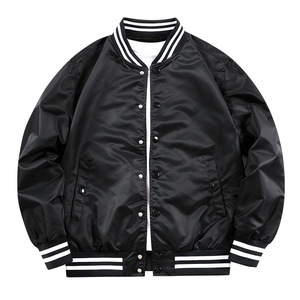 Vente en Gros Personnalisable Vintage Slim Varsity Vestes Cool Fleece Winter Baseball Bomber Stand Collar Parka Veste De Sport Automne - Product Image 1