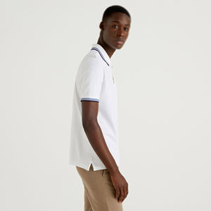 100% coton personnalisé hommes Golf pour polos haute qualité décontracté confortable surdimensionné Jersey blanc noir rayé imprimé - Product Image 4