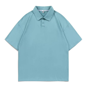 Camisa de manga corta informal para hombre de diseño superior para Polos Camisa lisa de algodón transpirable con logotipo personalizado Camisas de gran tamaño - Product Image 3