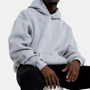 เสื้อมีฮู้ดผ้าฝ้ายธรรมดาทรงโอเวอร์ไซส์กำหนดเองสำหรับฤดูหนาวเสื้อมีฮู้ดไซส์ใหญ่พิเศษสำหรับผู้ชายและผู้หญิง - Product Image 2