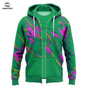 Sweat à capuche zippé en polaire, confortable, tendance, style hiver, uni, impression personnalisée, écologique, respirant, vente directe - Product Image 4