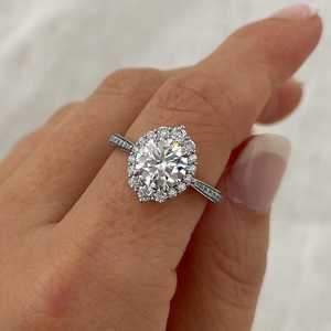 2.70tcw Round Lab <b>Diamond</b> Vintage Halo Engagement <b>Ring</b> IGI Certified DEF VVSVS <b>Diamond</b> <b>Rings</b> - Product Image 1