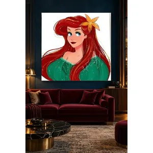 Illustration Fida Ariel avec fleur d'oranger dans les cheveux, impression sur toile - Product Image 5