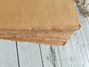 Papel de trapo de algodón Khadi marrón claro A4 20X30 cm 200gsm 100% algodón - Product Image 3