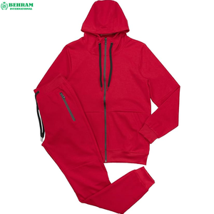 Sudadera con capucha transpirable de peso pesado con cremallera, ropa deportiva, chándal informal, pantalones de chándal con cordón, para gimnasio, invierno - Product Image 5