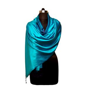 ผ้าคลุมไหล่ผ้าไหมสี100% สำหรับผู้หญิง, ผ้าคลุมไหล่ผืนยาวสีพื้นนุ่มแบบกลับด้านได้ - Product Image 1