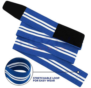 Bandes de genou en coton élastique personnalisées pour la musculation, la musculation en salle de sport, l'haltérophilie, le soutien des articulations, légères, respirantes, épaisses - Product Image 4