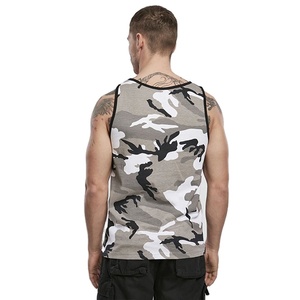 Camiseta sin mangas de entrenamiento con estampado de camuflaje por sublimación, venta de fábrica, OEM, al por mayor, material elástico, algodón acanalado, color liso - Product Image 6