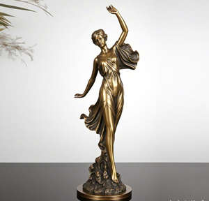 Statua d'Angelo in Bronzo Fuso Personalizzata, Scultura Paesaggistica in Metallo di Donna Nuda a Cavallo, Decorazione da Collezione - Product Image 2