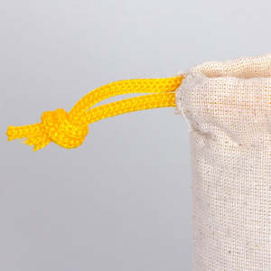 Organic Cotton 4 W X 5 H Yellow <b>Drawstring</b> Fabric <b>Pouch</b> with Embroidered Logo Reusable for Craft Packaging and Promotion - Product Image 5