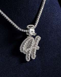 Colgante personalizado de Plata de Ley 925 de alta calidad con inicial H, Diamante de moissanita totalmente helado, chapado en oro, joyería de Hip Hop bonita - Product Image 4