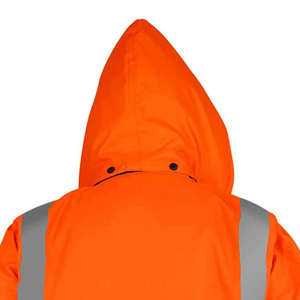 Veste de chantier haute visibilité, logo personnalisable, vêtements de travail, sécurité, étoiles réfléchissantes, toile, col montant, respirante, vestes pour hommes - Product Image 6