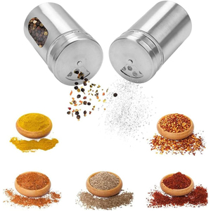 Conjunto de Saleiro e Pimenteiro com Furos de Dosagem Ajustáveis, Frasco para Temperos de Cozinha - Product Image 3