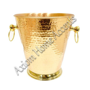 SEAU À GLACE EN ACIER INOXYDABLE POLI FABRIQUÉ À LA MAIN AVEC POIGNÉE À BILLE POUR BAR ET UTILISATION À DOMICILE PAR AXIOM HOME ACCENTS - Product Image 4